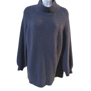 Aerie Cozy Mock Neck Tunic Sweater Dark Navy Blue Size S P/CH